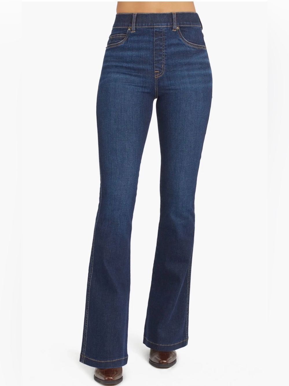 NWOT SPANX Dark Blue High-Rise Flare Jeans
